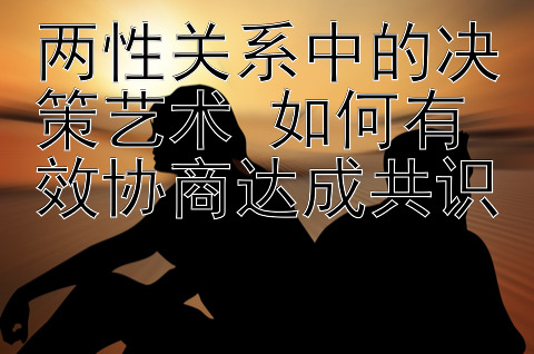 两性关系中的决策艺术 如何有效协商达成共识